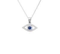 Evil Eye Elliptical Necklace Blue Silver Latelita White One Size