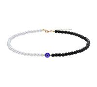 Evil Eye & Fake Pearls Beaded Necklace, Protection Lucky Everyday Pearl Choker Necklaces for Women Teen Girls, Resin, No Gemstone