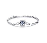 Evil Eye for Women Dainty Cubic Zirconia Adjustable Silver/Bracelets Tiny Cute Evil Eyes Charm