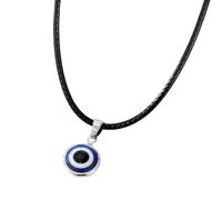Evil Eye Halskette für Frauen und Mädchen, 925 Sterling Silber Tiefseeblau Anhänger Türkisches Blaues Auge Halsband Glas, Gold,