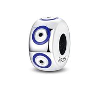 Evil Eye Hamsa Fatima Sunflower Love Heart Lucky Ladybird Flower Elephant Charm Bead Pendant 925 Sterling Silver Compatible With Pandora Charm Moments Bracelet (Hamsa Fatima Evil Eye Spacer)