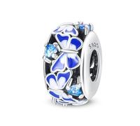 Evil Eye Hamsa Fatima Sunflower Love Heart Lucky Ladybird Flower Elephant Charm Bead Pendant 925 Sterling Silver Compatible With Pandora Charm Moments Bracelet (Pansy Flower Spacer)