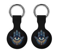 Evil Eye Hamsa-greek Cute Keychain Holder Case Soft GPS Tracker Cover Silicone Shell Protective Compatible for AirTag