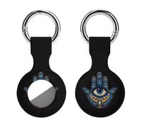 Evil Eye Hamsa-greek Cute Keychain Holder Case Soft GPS Tracker Cover Silicone Shell Protective Compatible for AirTag