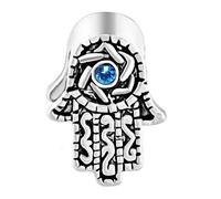 Evil Eye Hamsa Hand Charm Compatible with Pandora Bracelets Fatima Islam Women Jewellery Niece Christmas Family Daughter Sister