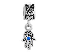 Evil Eye Hamsa Hand Fatima Dangle Charm Compatible with Pandora Bracelets Islam Niece Christmas Family Daughter Sister