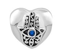 Evil Eye Hamsa Hand Fatima Love Heart Charm Compatible with Pandora Bracelets Islam Niece Christmas Family Daughter Sister