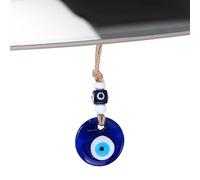 Evil Eye Hangable Ornament - Blue Glass Protection Charm, Traditional Nazar Wall, Decorative Rope Tassel Pendant | Spiritual Homes Offices Doorway Entrance Decor For Good Luck Blessing Spirit