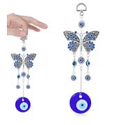 Evil Eye Hanging Decoration, Blue Evil Eye Glass Hanging Pendant Car Charm Ornament Evil Eye Decor Turkish Greek Amulet Car Accessories for Jewelry Good Luck Protection Wedding Party Favors