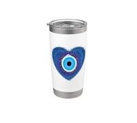 Evil Eye Heart Blue Nazar Protect Against Evil Greek Stainless Steel Insulated Tumbler