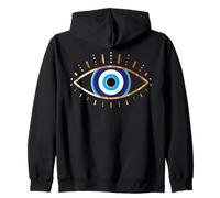 Evil Eye Hoodie Eyelashes Greek Eye Evil Spirit Protection Zip Hoodie