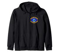Evil Eye in Blue Golden Nazar Protection as Boho Spiritual Zip Hoodie