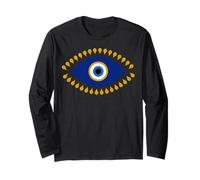Evil Eye in Blue Golden Nazar Protection as Radiant Boho Long Sleeve T-Shirt
