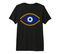 Evil Eye in Blue Golden Nazar Protection as Radiant Boho Premium T-Shirt