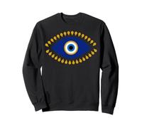 Evil Eye in Blue Golden Nazar Protection as Radiant Boho Sweatshirt