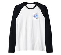 Evil Eye in Nazar Symbol Graphic: A Modern Spiritual Art Raglan Baseball Tee