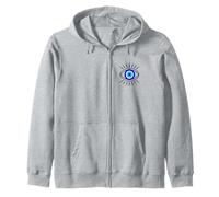 Evil Eye in Nazar Symbol Graphic: A Modern Spiritual Art Zip Hoodie