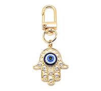 Evil Eye Keychain Car Key Ring Bag Purse Good Luck Amulet protection Charm Keychain for Women Men, J, Medium
