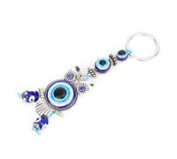 Evil Eye KEYCHAIN Key CHARM 9 × 9 × 1 Blue Evil Eye Owl Key Ring Home Decor Turkish Glass Amulet Berlock Hang Blessing Present