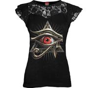EVIL EYE - Lace Layered Cap Sleeve Top Black