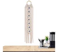 Evil Eye Macrame Wall Hanging | Woven Macrame Tapestry with Long | Tassels and Crystal - Dream Catcher Macrame Wall Hanging Boho Tapestry, Large Boho Wall Hanging Decor