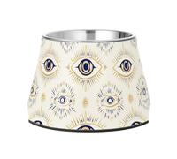 Evil Eye Magic Blue Bowl for Pets Non Skid Stainless Steel Cat Food Dishes for Loving Pet Slow Down Eating