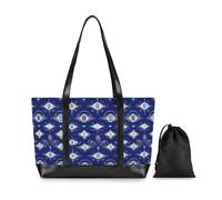 Evil Eye Magic Blue Large Capacity Laptop Shoulder Bag with Zipper Bags for Work for Teacher with maletin ejecutivo para mujer