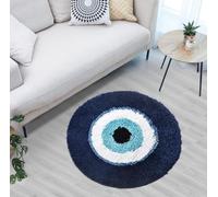 Evil Eye Microfiber Fluffy Rug - 24 inch Non Slip Area Rug - Machine Washable - Cool Decor for Bedroom & Living Room