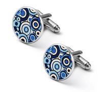 Evil Eye Modern Geometric Circles Shirt Cufflinks Round Cuff Links Classic Shirt Studs Jewelry Gifts for Wedding Business