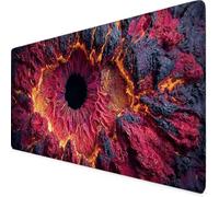 Evil Eye Mouse Pad XXL 80 x 40cm Large Mouse Mat, Non-Slip Desk Mat with Stitched Edge Improved Precision and Speed, Large Mousepad for PC/Laptop/Office/Home, Desk Accessories for Men (Red) a2617