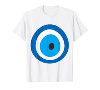 Evil Eye Nazar Amulet Protection Good Luck Value Graphic T-Shirt, Men, White, L