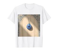 Evil Eye Nazar Amulet Protection Good Luck Value Graphic T-Shirt, Men, White, XL