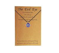 Evil Eye Necklace,Blue Turkish Glass Leather Rope Evil Eye Pendant Necklace for Women Men Lucky Protection Jewelry, Glass, No Gemstone