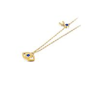 Evil Eye Necklace Women Blue Main Stone Sterling Silver Statement Necklaces & Pendants Long Chain Turkish Jewelry Making