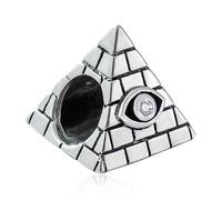 Evil Eye on Egyptian Pyramid Charms fit Pandora Snake Chain Bracelet, 925 Sterling Silver Egypt Eye of Horus Triangle Beads, Gifts for Holiday/Valentines/World Travel/Retirement