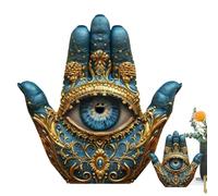 Evil Eye Palm Amuleet Ornament - Pvc Handprint Décor, Protective Desk Figure, Symbolic Ey e Design | Mystical Charm Plate, Spiritual Room Decoration, Decorative Piece For Bedroom And Office