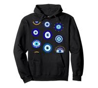 Evil Eye Pattern, Gr ye, Mati, Nazar Pullover Hoodie