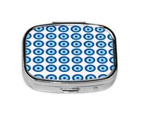 Evil Eye Pattern Pill Case Pill Box Travel Pill Organizer Small Square Medicine Box for Purse & Pocket Gifts