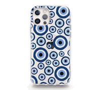Evil Eye Phone Case For Apple iPhones, 16, 15, 14, 13, SE Pro Max, Mini, Plus, Samsung S23, S24, S25 Clear Gel Case Compatible with MagSafe, Blue Evil Eyes Phone Case, Gel Phone Cover