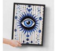Evil Eye Poster Print Modern Wall Art Blue Evil Eye Picture For Bedroom Lounge A4 Poster on Canvas - Wall Art Home Decor Movie Poster Canvas Film Cinema Retro Vintage Cult Classic Nostargic Saga Mode