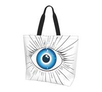 Evil Eye Print Large Women Tote Bag,Stylish Waterproof Ladies Shoulder Bag, Folding Beach Travel Bag for Work,Shopping