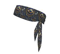 Evil Eye Print Ninja Headbands,Adjustable Head Tie For Men, Sports Sweatband For Yoga Running Basketball