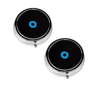 Evil Eye Print Pill Box 3 Compartment Medicine Pill Case,Portable for Pocket Or Purse Pill Organizer Decorative Metal Medicine Vitamin Organizer Unique Gift