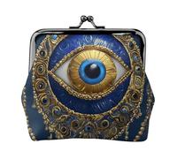 Evil Eye Print Stylish Unique Coin Purse Cute Mini Wallet with Kiss Lock Waterproof for Coins
