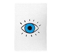 Evil eye Printed Wooden Puzzle 1000 Piece, Cute Puzzle Game in Plastic Box for Family Entertainment and Brain Training Gifts