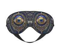 Evil Eye Printing Soft Eye Mask Reversible Cover for Travel Adjustable Strap Blackout Sleep
