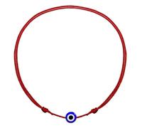 Evil Eye Red Cord Anklet Bracelet for Women Men Teen - Adjustable Waterproof String Ankle Jewelry for Protection & Good Luck, Minimalist Unisex Beach Accessory, 8" min length - 16" max length, Nylon,