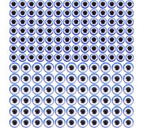 Evil Eye Resin Round Beads Blue with Holes 200pcs for Jewelry Making | Smooth Finish, Bright Color Retention, Decorative Spacers, Pendants, Bags Charms, Craft Workshops