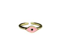 Evil Eye Ring, Gold, Style #01, Pink