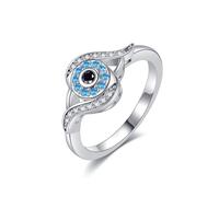 Evil Eye Ring Sterling Silver Turkish Evil Eye Rings Nazar Amulet Evil Eye Jewellery for Women Size Q